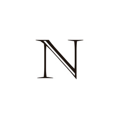 Letter N iron geometric symbol simple logo vector