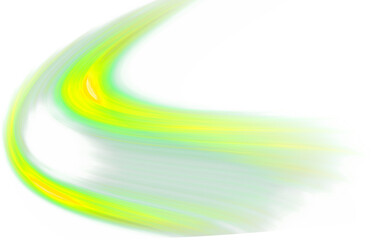 Abstract light painting with yellow and green hues on a white background art