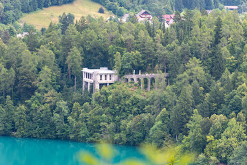 Belvedere-Pavillon oberhalb des Bleder Sees, war einst ein Teepavillon für Staatschef Tito, Bled,...