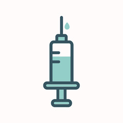 Syringe and Vaccine Flat Icon &ndash; Medical Injection
