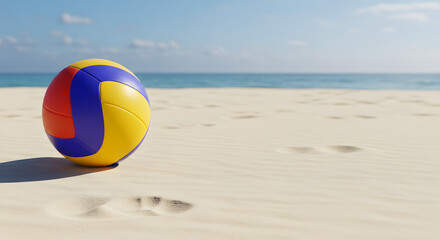 Colorful Volleyball on Sunny Beach