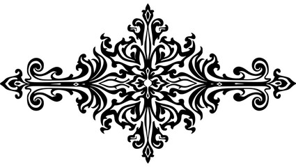 Ornate black  floral decoration in vintage style  