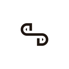 Letter s D outline geometric symbol simple logo vector