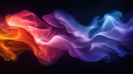 Fototapeta premium Abstract colorful flowing shapes on a dark background.