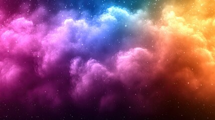 Naklejka premium Colorful nebula with shimmering stars.