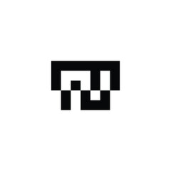 Letter m and N square, combination geometric symbol simple logo vector