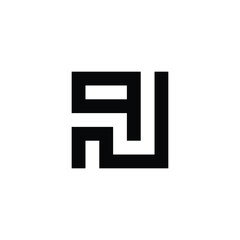 Obraz premium Letter qN Nq q N square geometric symbol simple logo vector