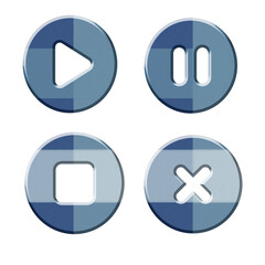 3d Dark blue checkered pattern buttons for web vector