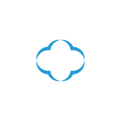 Cloud, birds geometric symbol simple logo vector