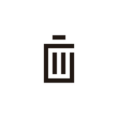 Letter G rubbish bin, square geometric symbol simple logo vector