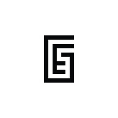 Letter E in G square, rectangle geometric symbol simple logo vector