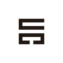 Letter c and T square geometric symbol simple logo vector