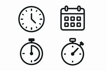 Clock and calendar icons for time management and scheduling