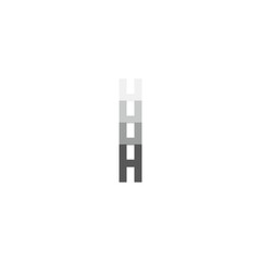 Letter H shadow geometric symbol simple logo vector
