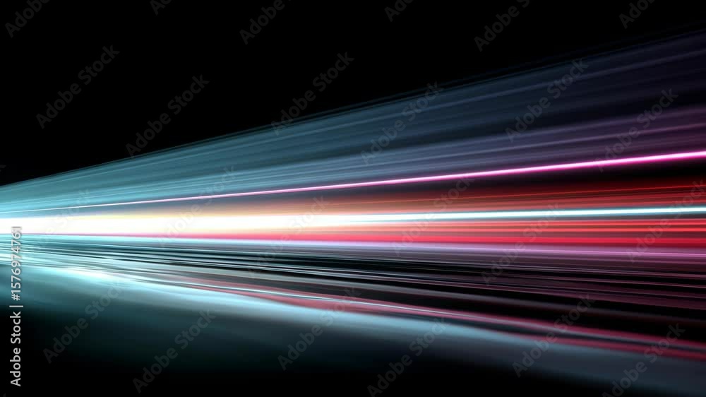 Poster dynamic light trails moving at high speed creating vibrant visual effect