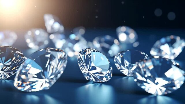 Diamond jewels scattered