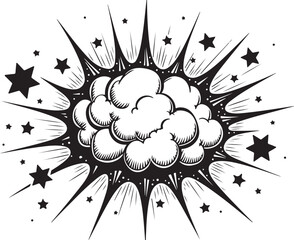 Cartoon Blast Explosion Design silhouette vector.