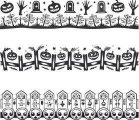 Decorative halloween border set 