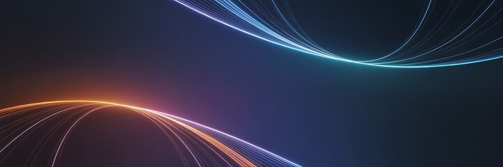 Elegant curved light streams evoke a modern, abstract background for technology, science, and creative presentations.