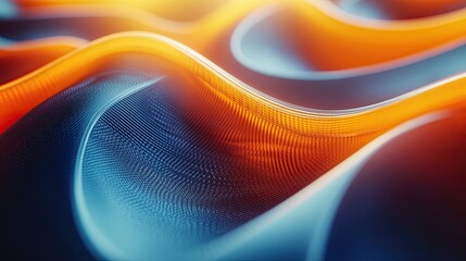 Abstract design of undulating, colorful patterns.
