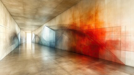 Abstract architectural interior design.