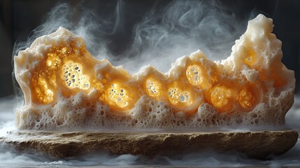 Ornate, hollowed-out food sculpture.