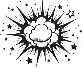 Cartoon Blast Explosion Design silhouette vector.