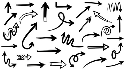 set of hand drawn arrows