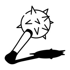 A doodle style icon showing steel mace
