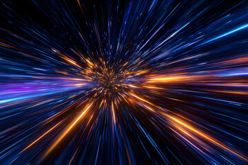 Galactic Velocity: An Abstract Journey Through Warp Speed Light Streaks
