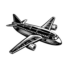 A vintage style illustration showing aeroplane