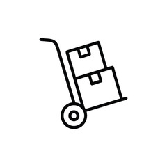 Delivery Dolly with Stacked Boxes Illustration A Symbol for Movers Shipping and Distribution Services Representing Transportation and Logistics