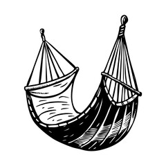 A vintage style illustration showing hammock