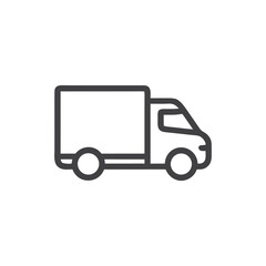 Simple Outline Drawing of a Delivery Truck Symbolizing Transportation Logistics and Cargo Services on a White Background Ready for Designs