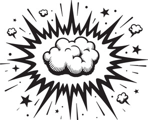Fototapeta premium Cartoon Blast Explosion Design silhouette vector.