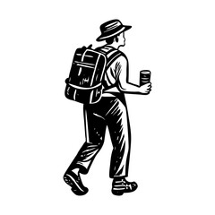 A vintage style illustration showing travelling