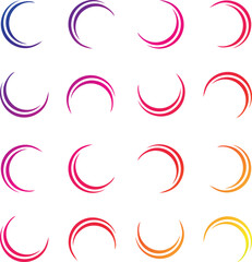 Creative vector illustration of hand drawning circle line sketch set isolated on transparent background. Art design round circular scribble doodle.