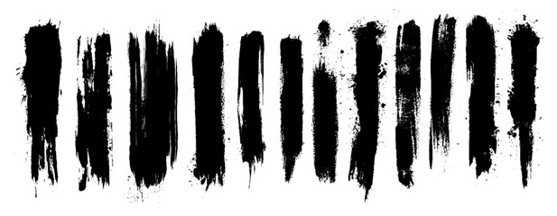 Set of Black ink vector stains. 