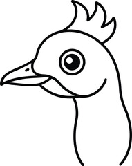 bustard head icon line art vector illustration on transparent background