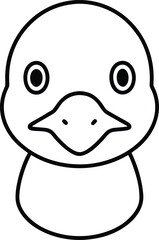 coot head icon line art vector illustration on transparent background