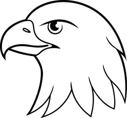 eagle head icon line art vector illustration on transparent background