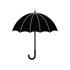 black umbrella isolated on white background