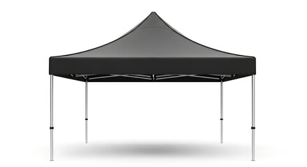Elegant black pop-up canopy tent with adjustable legs for outdoor events and exhibitions