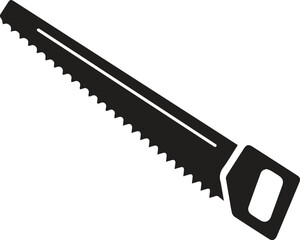 Metal hand saw flat silhouette icon vector illustration design.