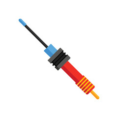 Fototapeta premium Detailed illustration of a soldering iron with a red handle