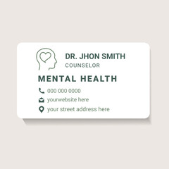 Minimalist Mental Health Counselor Business Card Design Template