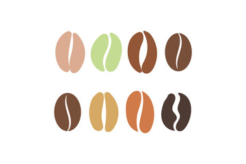 Various Coffee Beans Shades Roasted Brown Colors Variety