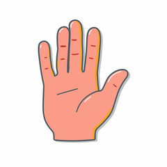 Obraz premium Cartoon hand illustration with five fingers in a neutral style 