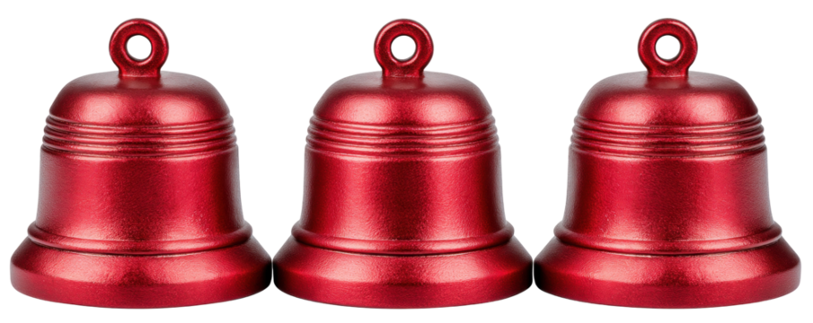Red bell isolated on transparent background with shiny surface and smooth texture - Powered by Adobe