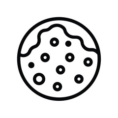 Cookie With Chocolate Chips Outline Vector Illustration